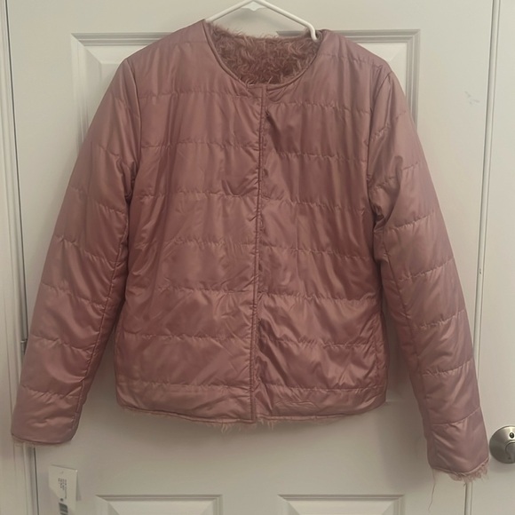 NWT Via Spiga Reversible Curly Faux Fur Coat Size S Lightweight - Picture 1 of 10